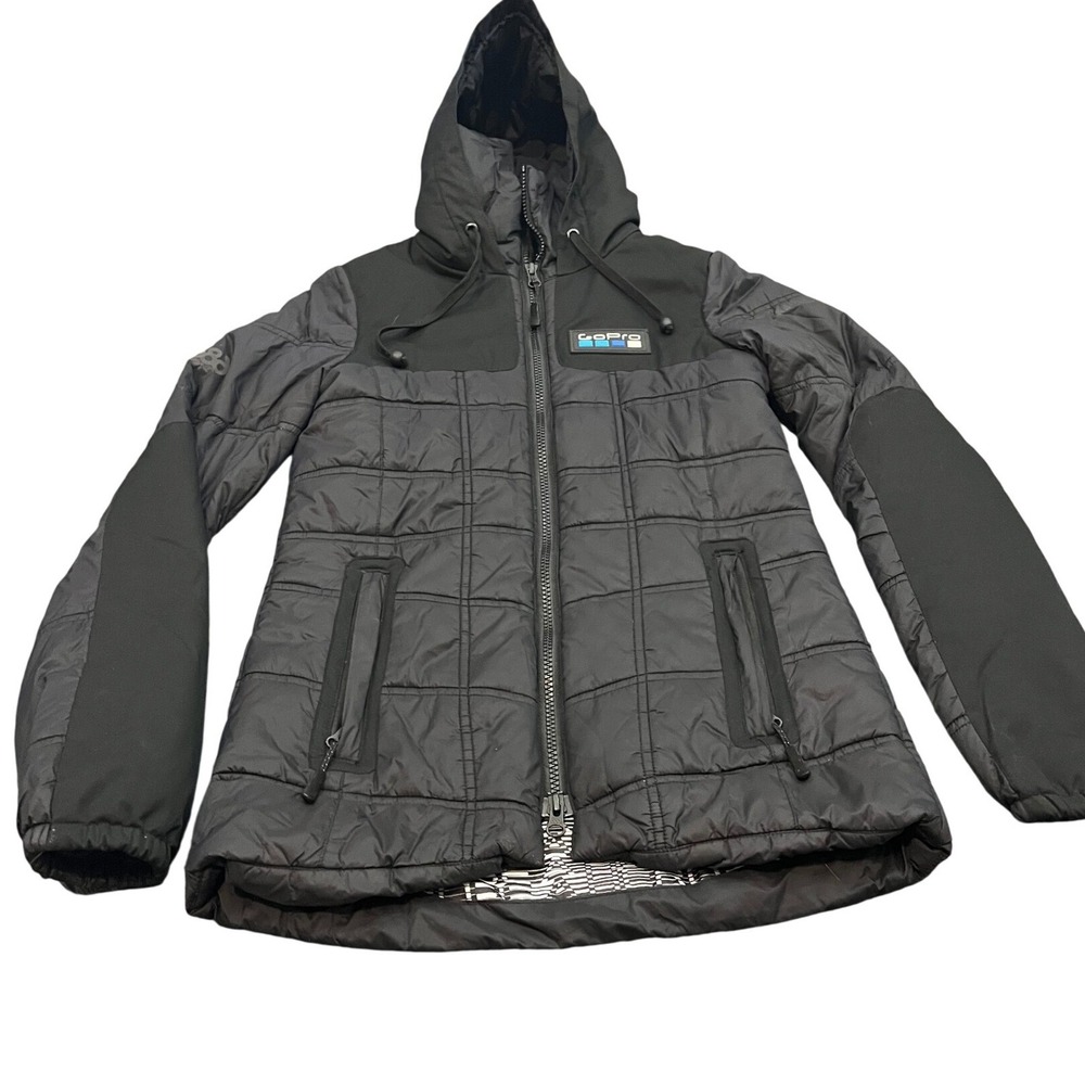 686 GoPro Puffer Jacket Womens XS Black Limited Edition Hooded DWR Thermal 8